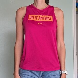B1G1 Free Tops! Nike 'do it anyway' pink workout tank size small